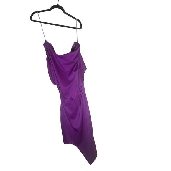 Elliatt Women's XS Purple One-Shoulder Asymmetrical Draped Mini Dress Chic - Picture 2 of 14